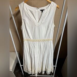 Ann Taylor Ivory Sleeveless Mini Dress